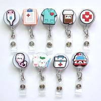 Plastic Hospital Medical Workers Nurses Retractable Badge Reel for Badge Holder Staff Work Card Accessories Chest Pocket Clip